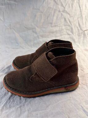 Umi Brown Suede Kids Boots with Velcro Strap